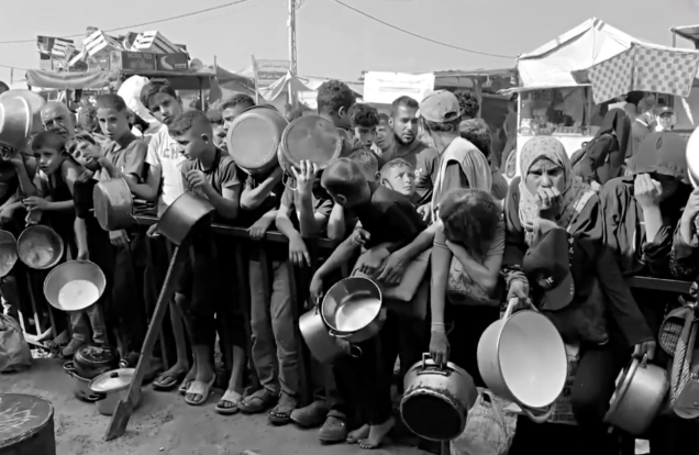 group holding empty pots